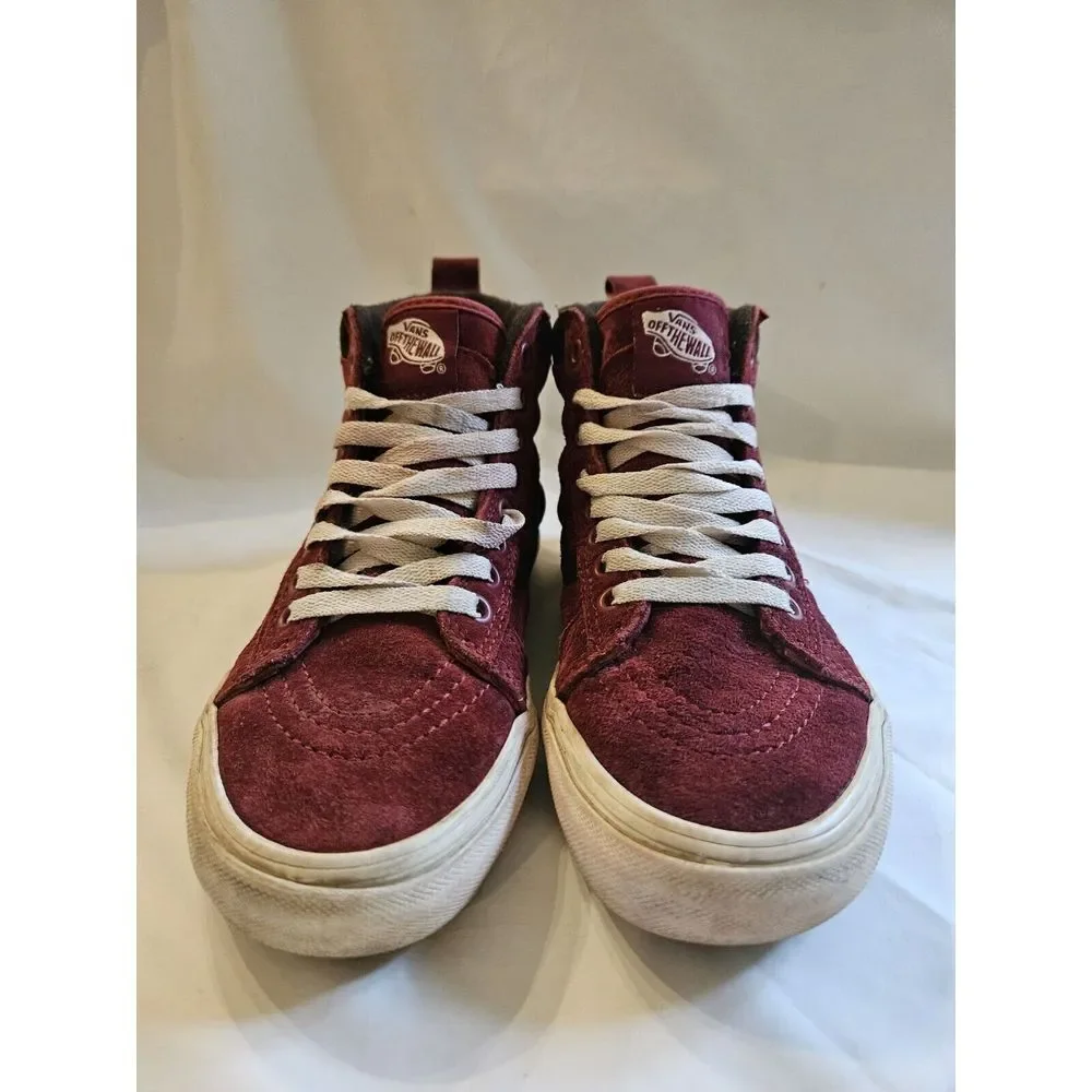 Vans Off The Wall Sk8-Hi Mte-1 Burgundy Suede‎ Skateboarding Shoes Mens 4 W 5.5
